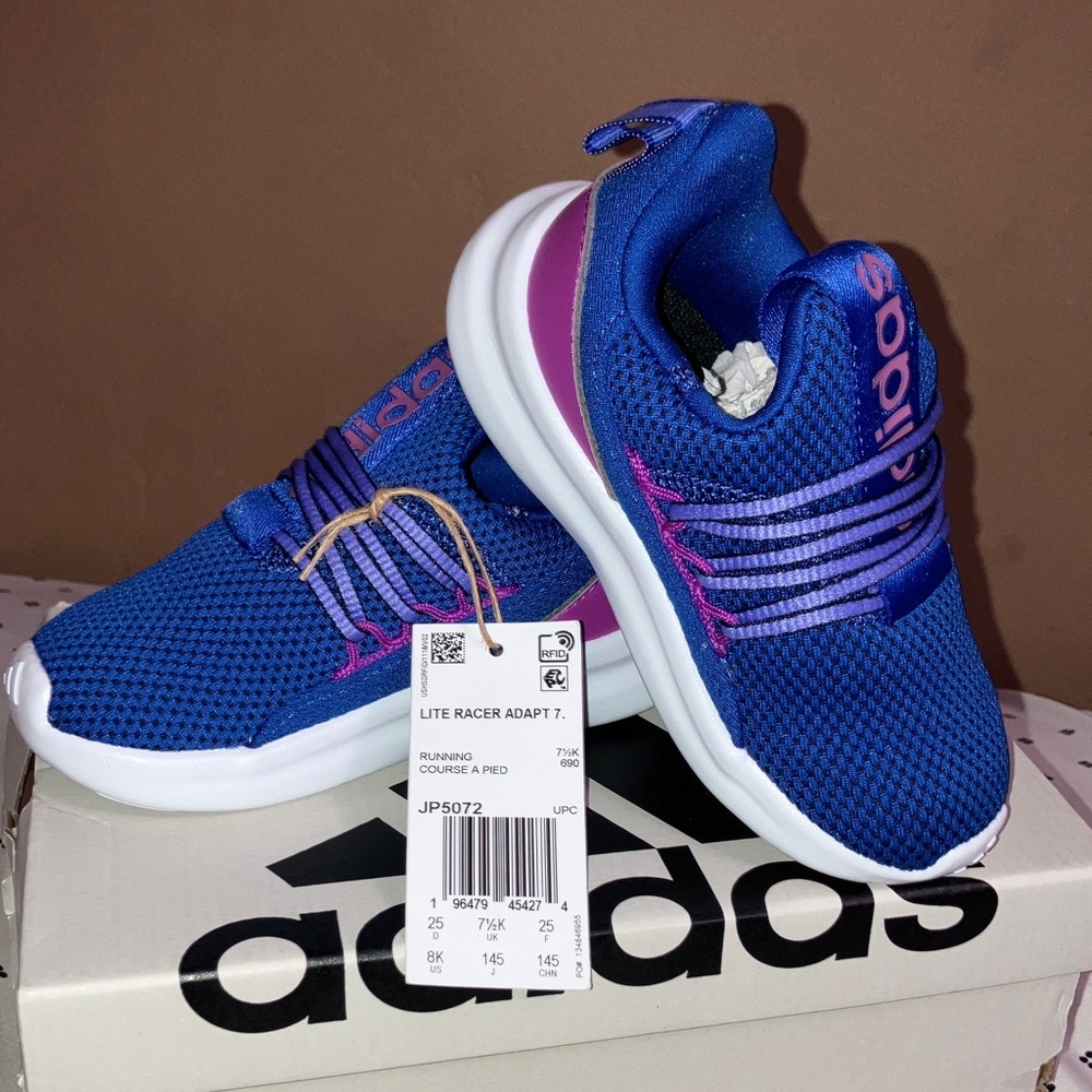 Adidas Kids Blue and Purple Sneakers